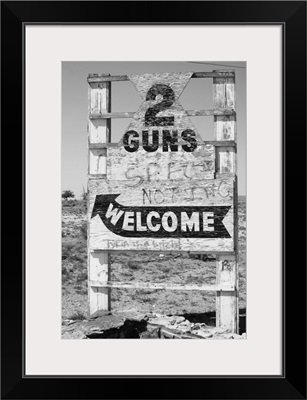 Arizona sign for two guns ghost town near Flagstaff