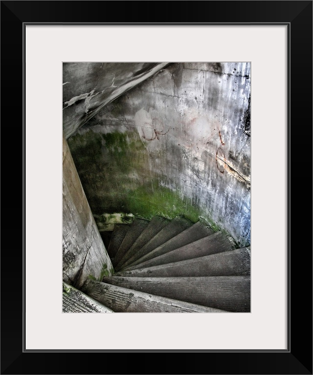 A concrete stairwell