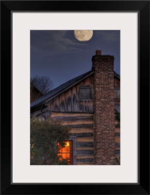 Moon rise over hill at Inn at Cedar Falls