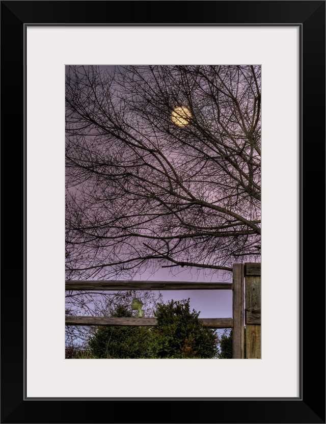 Moon rise over hill at Inn at Cedar Falls