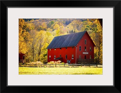 Red Barn and Autumn Foliage, Kent, Connecticut