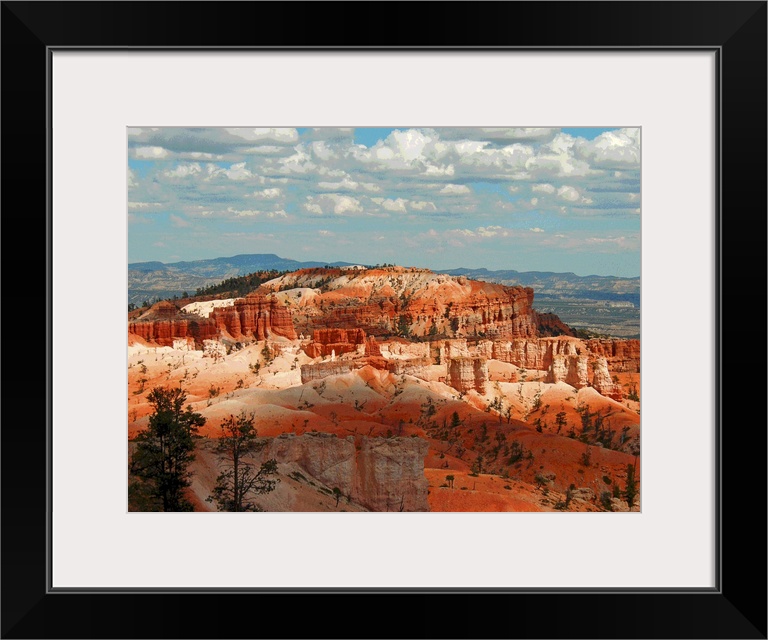 Posterized landscape in USA with red rocks.