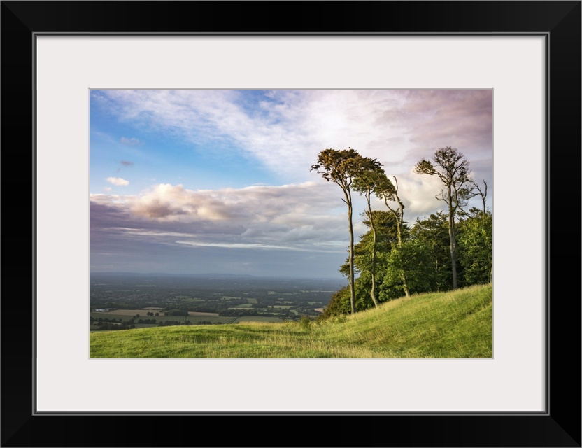 The rural view from Chantonbury Ring in West Sussex, England.