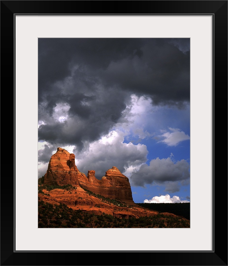 Rocky landscape and stormy sky in USA