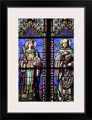 Stained glass window, Vannes, department of Morbihan, region of Brittany, France