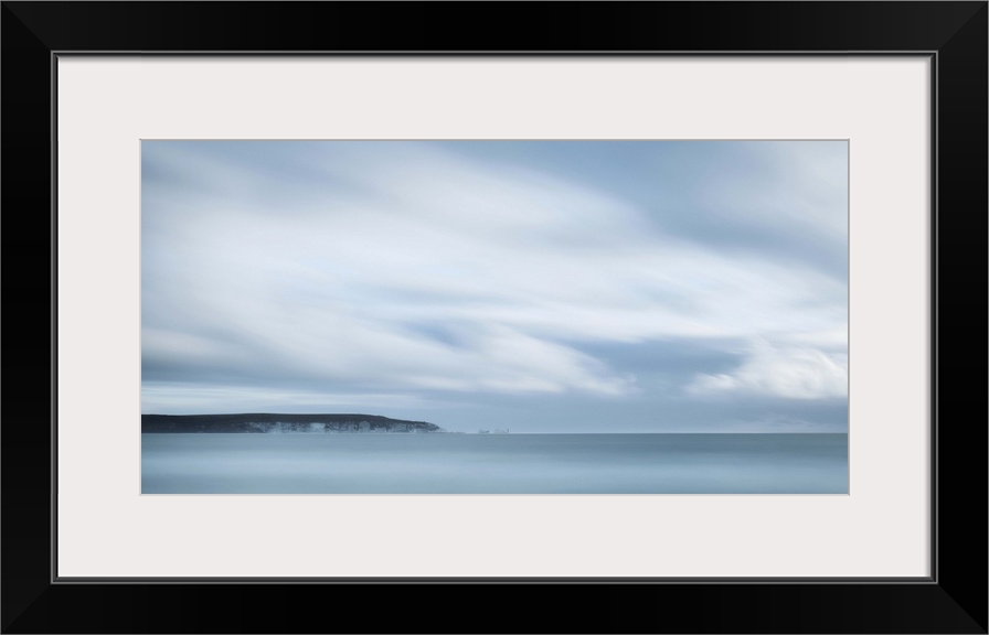 Long exposure seascape looking towards an island