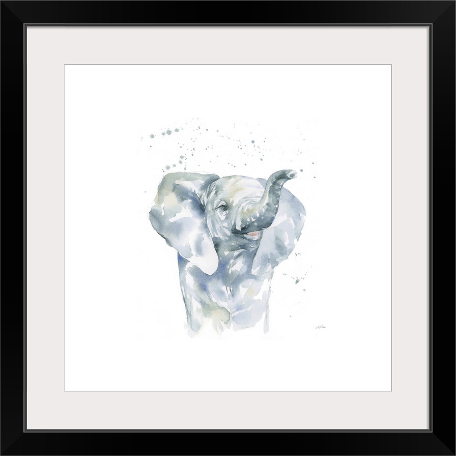 Baby Elephant White Border