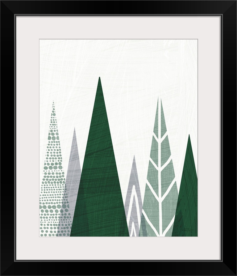 Geometric Forest II Green Gray