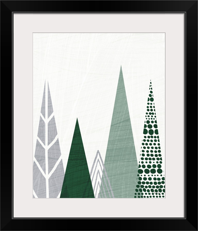 Geometric Forest III Green Gray