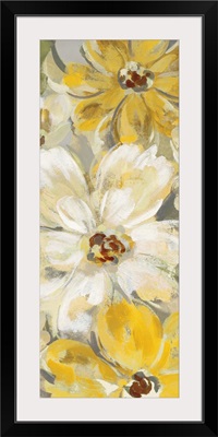 Scattered Spring Petals Yellow Gray Panel
