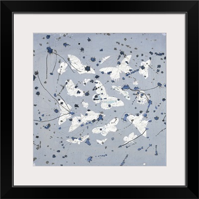 19th Century Butterfly Constellations In Blue II