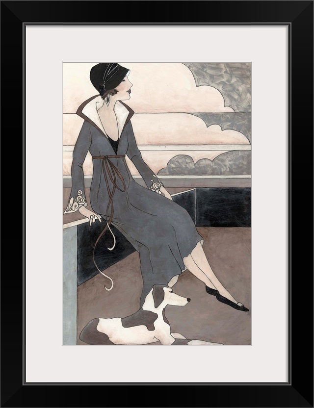 Art Deco Lady With Dog