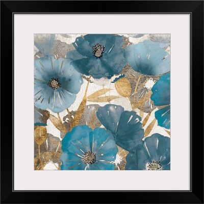 Blue and Gold Poppies I