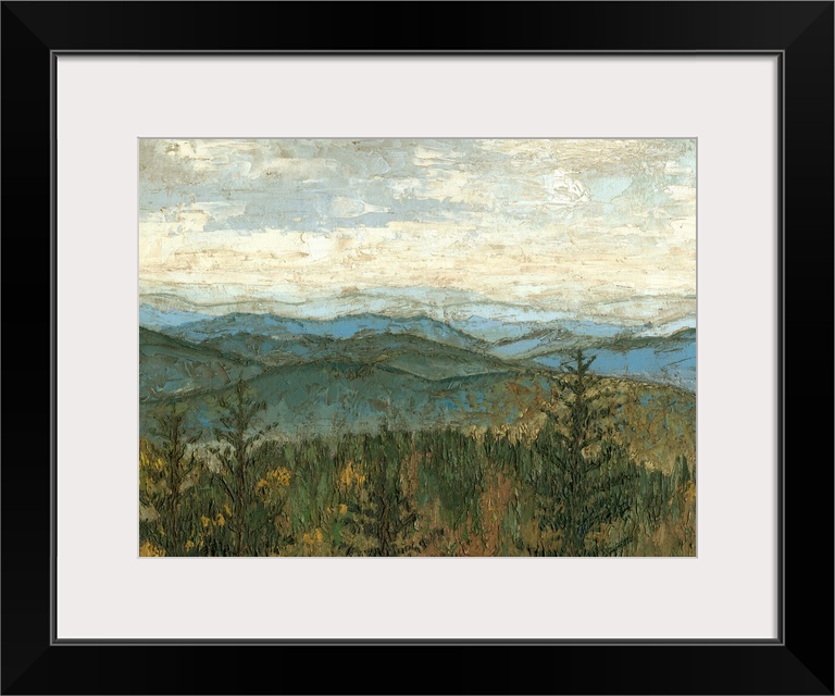 Contemporary landscape painting of the Blue Ridge mountains.