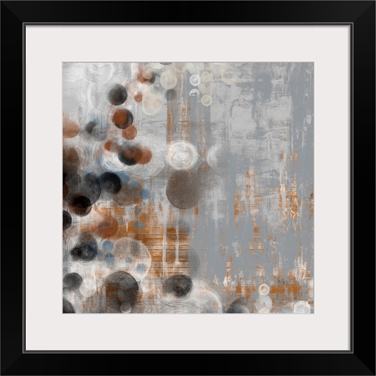 Abstract artwork of washed out colors and circle shapes.