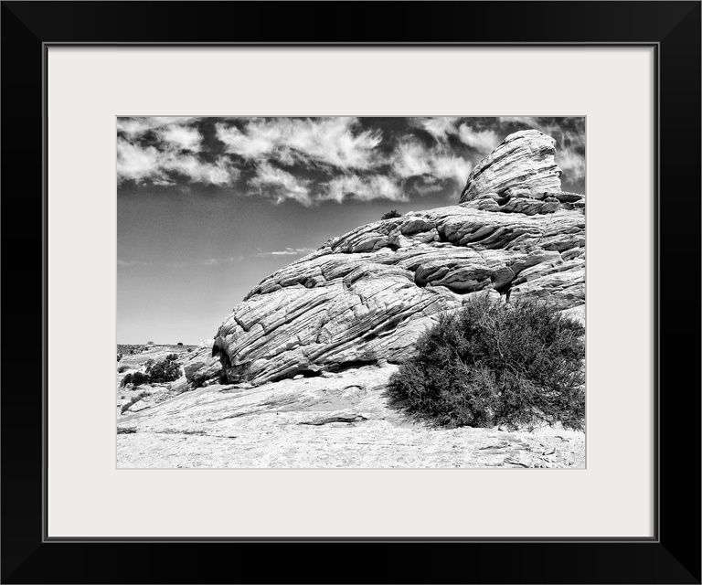 Black and white photograph of Canyonlands National Park in Utah.