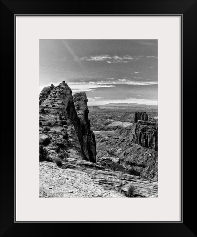 Black and white photograph of Canyonlands National Park.