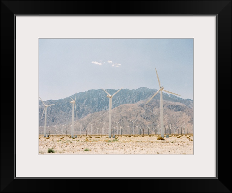 Photograph of a wind power farm outside of Palm Springs, California.