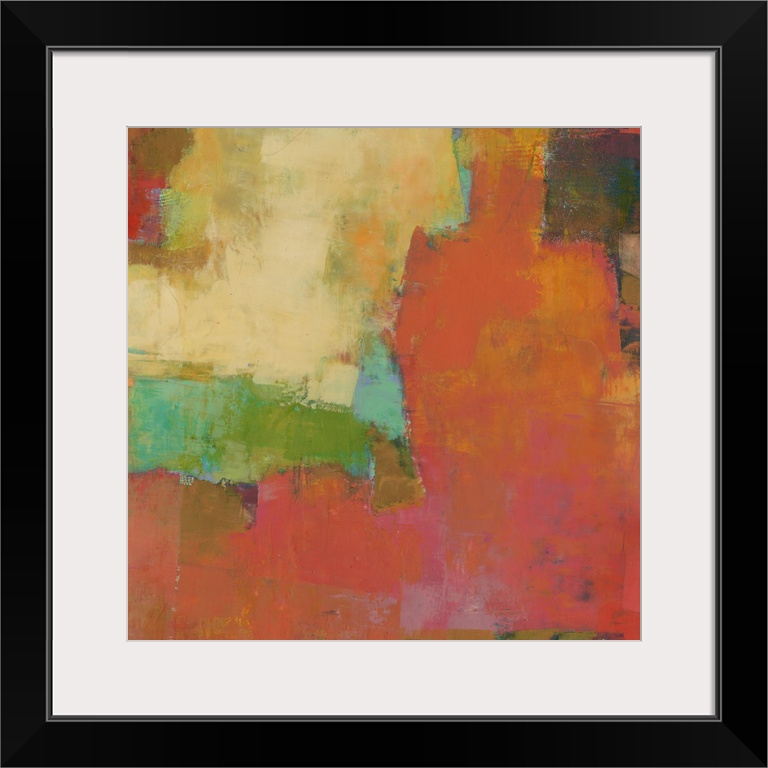 Square abstract artwork made with vibrant colors.