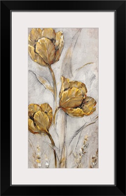 Golden Poppies on Taupe II