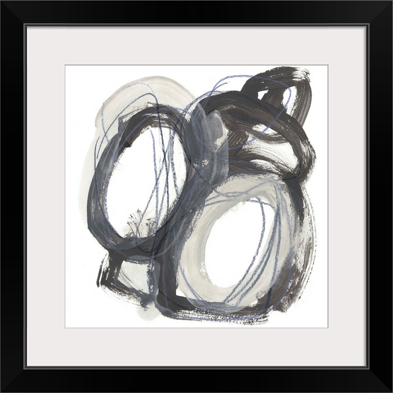 Contemporary abstract painting in various shades of gray.