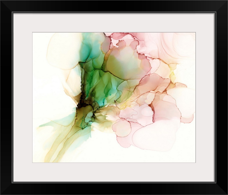 Pink & Turquoise Bloom I