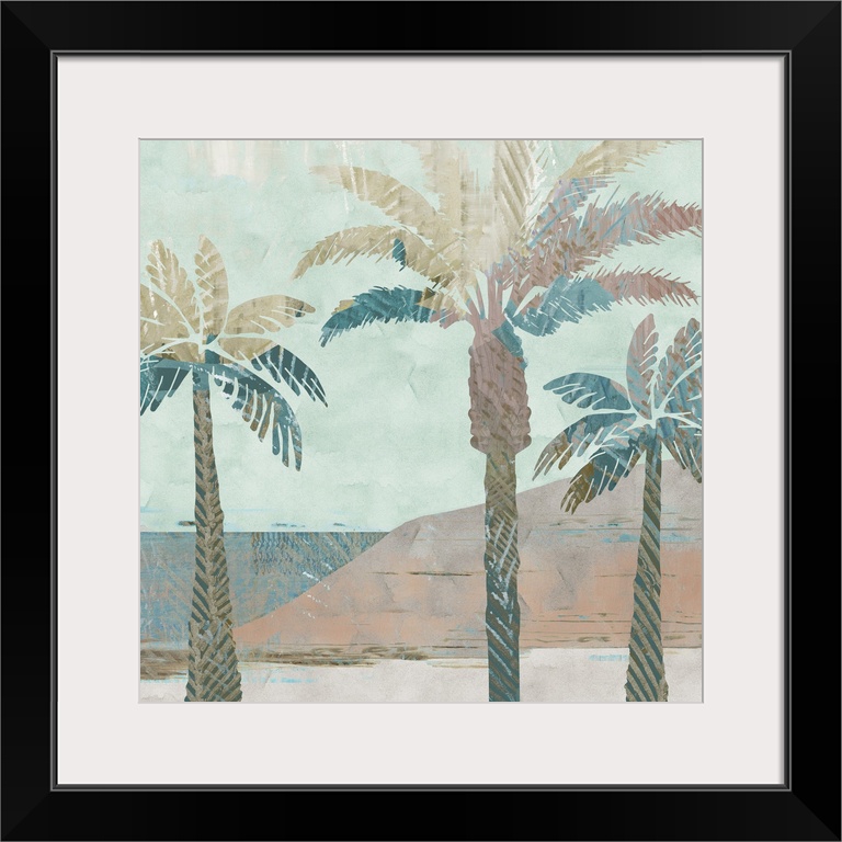 Pastel palm trees painting.