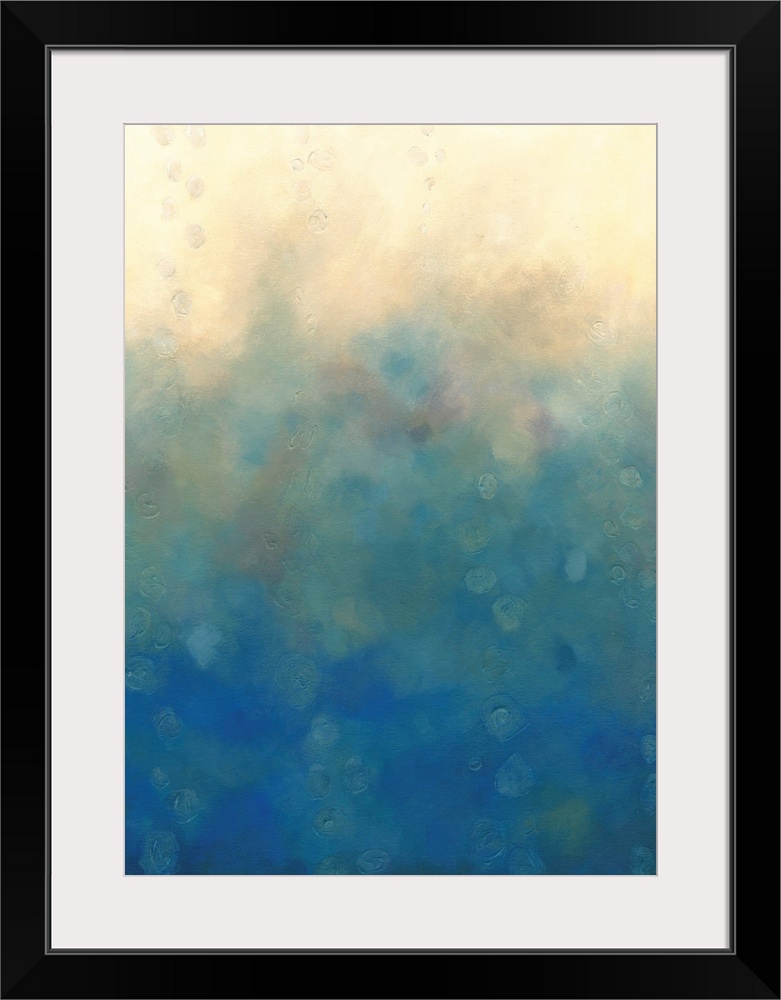 Portrait, contemporary painting for a living room or office of several colors that transition from top to bottom, light to...