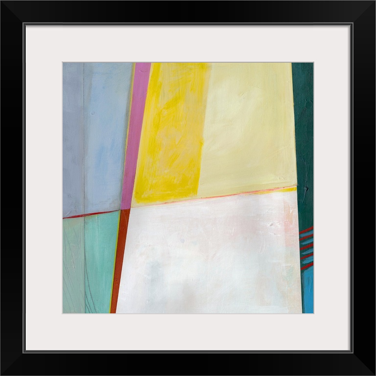 Abstract artwork with bright sections of color.