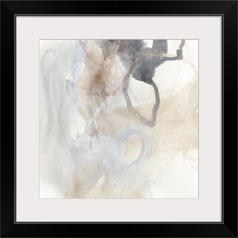 Abstract watercolor painting in muted earth tones.