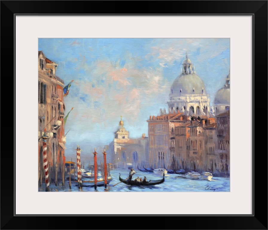 Contemporary painting of Venice in morning mist.
