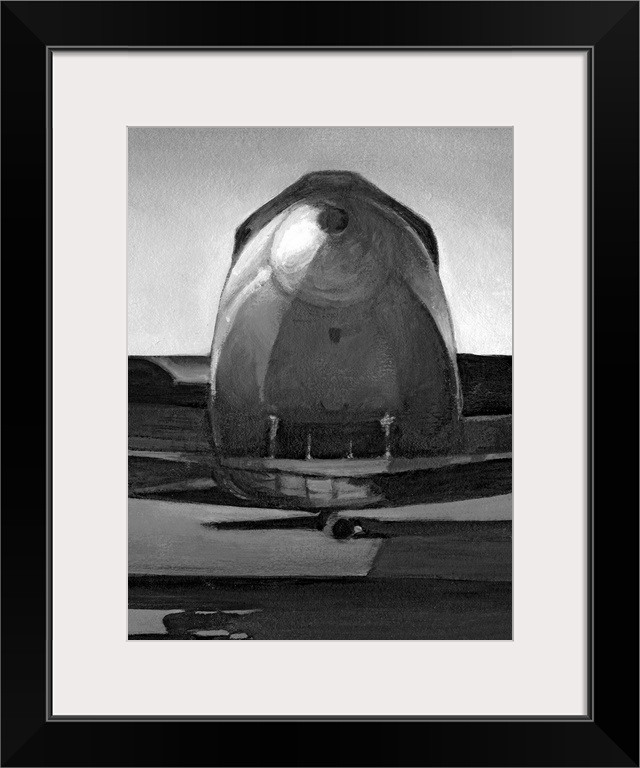 Big canvas print of an illustration of an antiqued airplane.