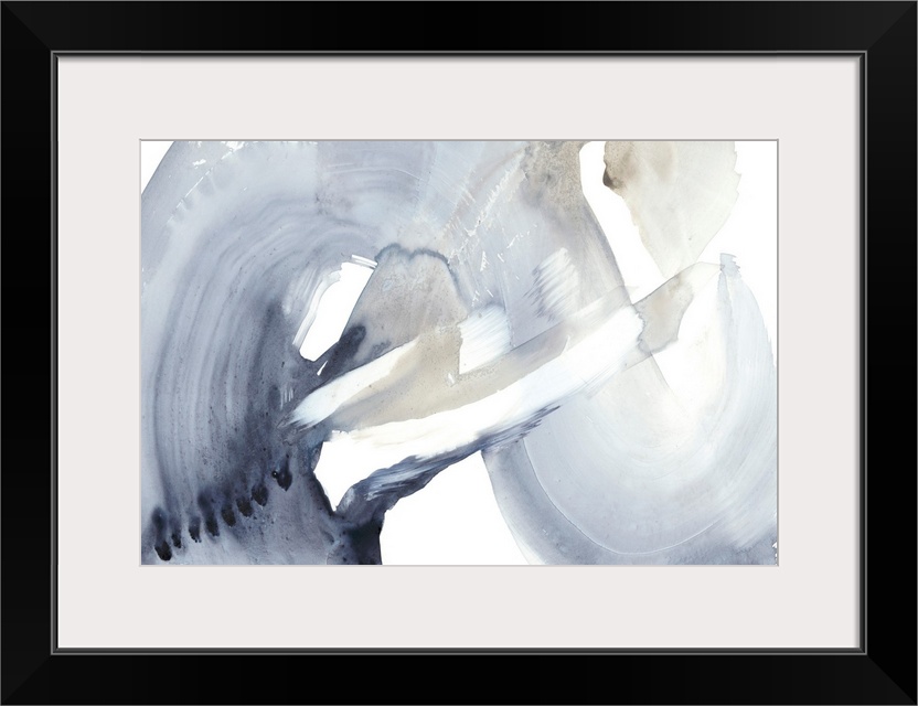 Contemporary watercolor abstract painted to resemble a wave-like shape.