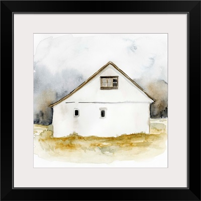 White Barn Watercolor I
