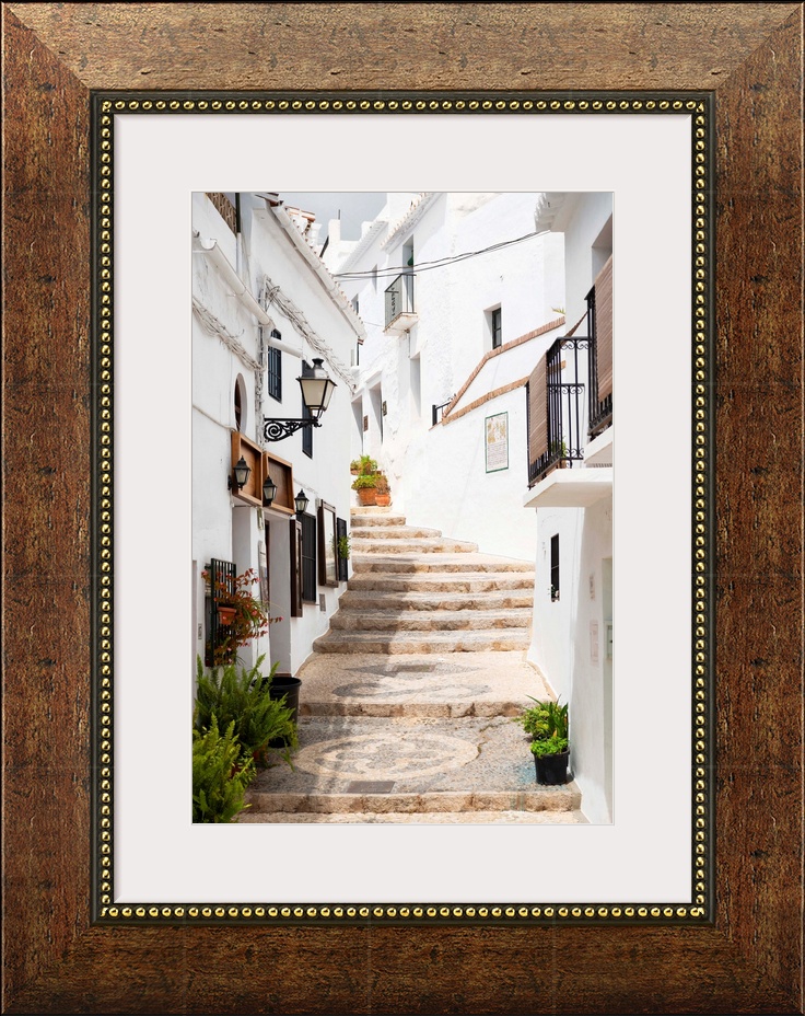 These are stairs in the white city of Mijas, Spain.