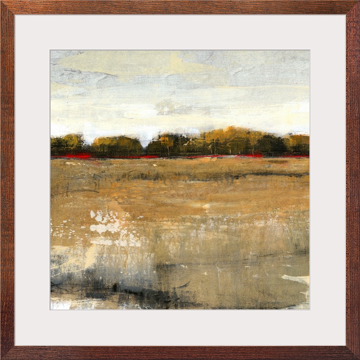 Contemporary abstract painting resembling a country landscape.