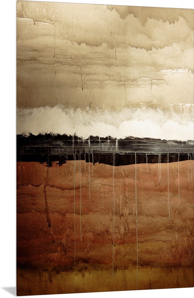 Dawn, Abstract Painting In Brown And White (Acrylic Painting).