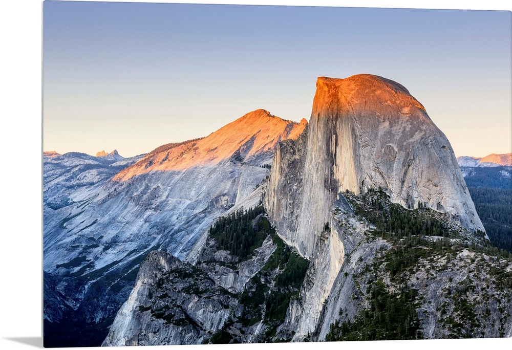 Half Dome at sunset from Glacier Point, Yosemite National Park, California, United States of America.