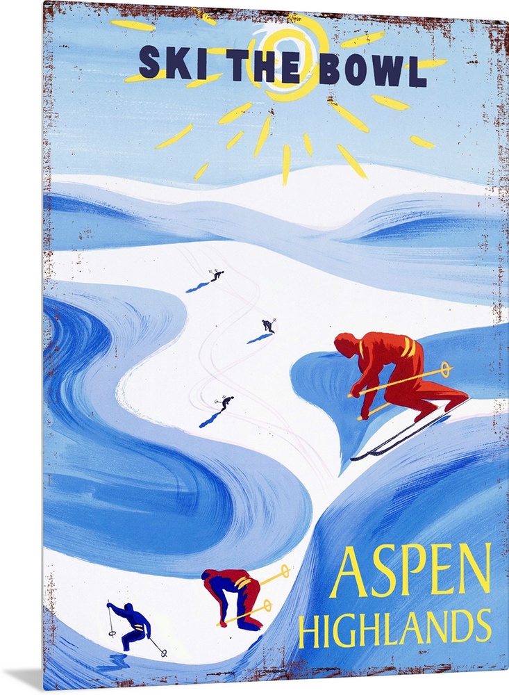 Aspen Highlands Vintage Advertising Poster