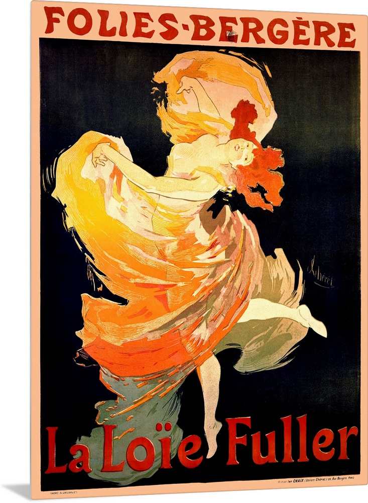 Cabaret Folies Bergere- La Loie Fuller Vintage Advertising Poster