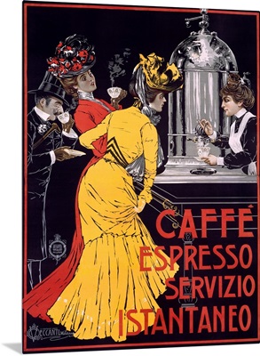 Caffe Espresso, Servizio, Instantaneo, Vintage Poster