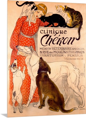 Clinique Cheron, Vintage Poster, by Theophile Alexandre Steinlen