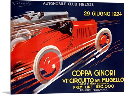 Coppa Ginori, Automobile Race, Vintage Poster