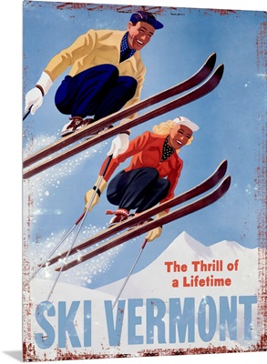 Ski Vermont Vintage Advertising Poster