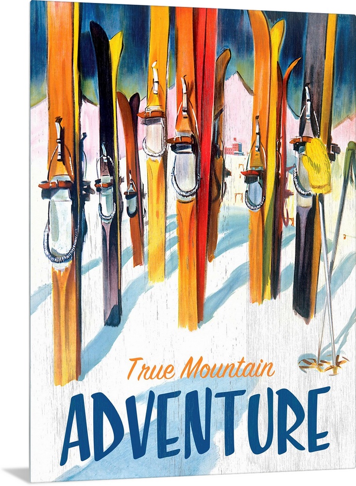 True Mountain Adventure Vintage Advertising Poster