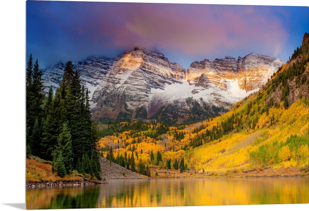 mountains, forest, by the water, color photographcolorado