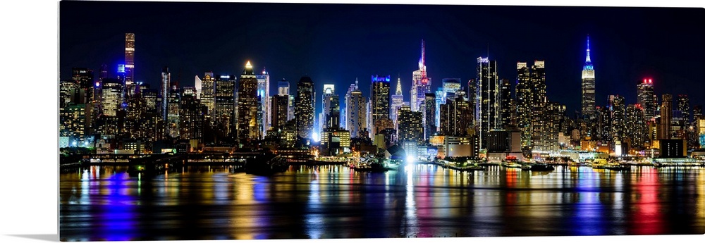 Manhattan Panoramic View At Night