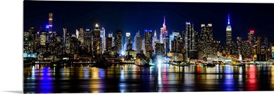 Manhattan Panoramic View At Night