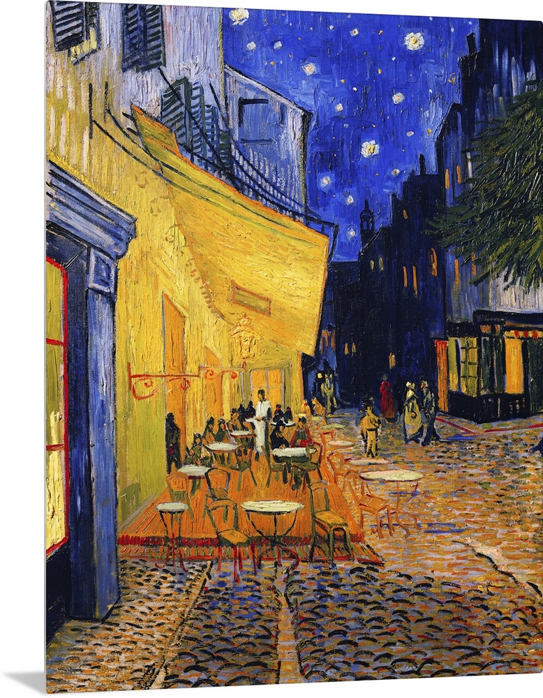 Cafe Terrace, Place du Forum, Arles, 1888. Originally oil on canvas.