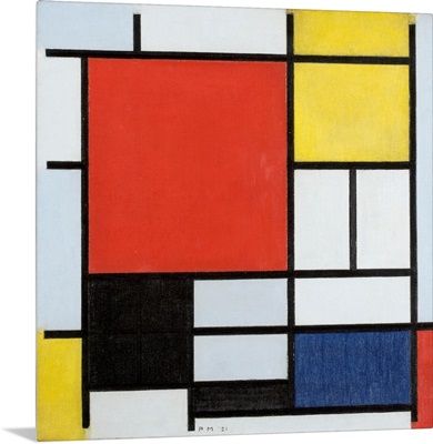 Composition With Large Red Plane, Yellow, Black, Gray And Blue